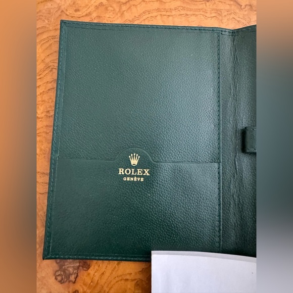 Vintage New Genuine ROLEX Green Leather Note Pad . - Picture 5 of 8